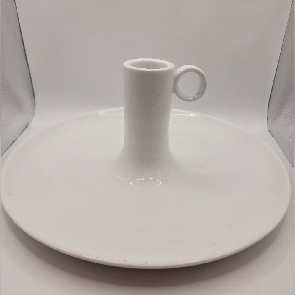 White Ceramic Candlestick Candle Holder